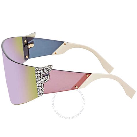 Fendi Grey Mirror Ladies Sunglasses FF 0382/S J5G 99